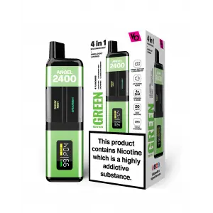 Green Edition Angel 2400 Rechargeable Disposable Vape by Vapes Bars 20mg